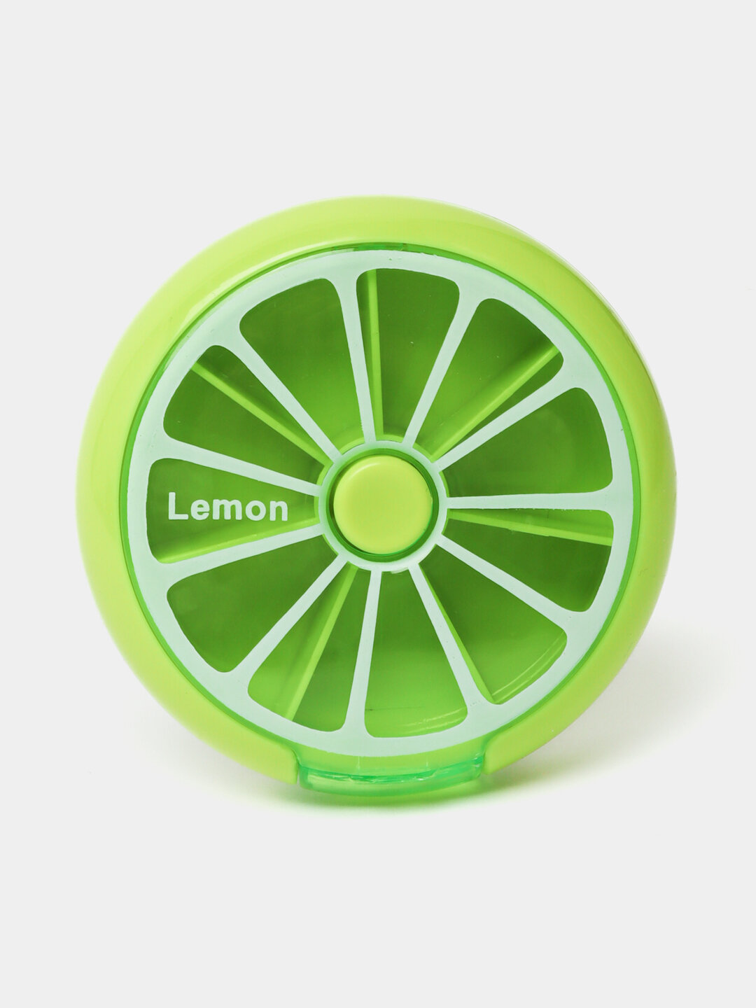 Органайзер для таблеток "Вращающийся", 7 отделений, зелёный, диаметр 8.5 см