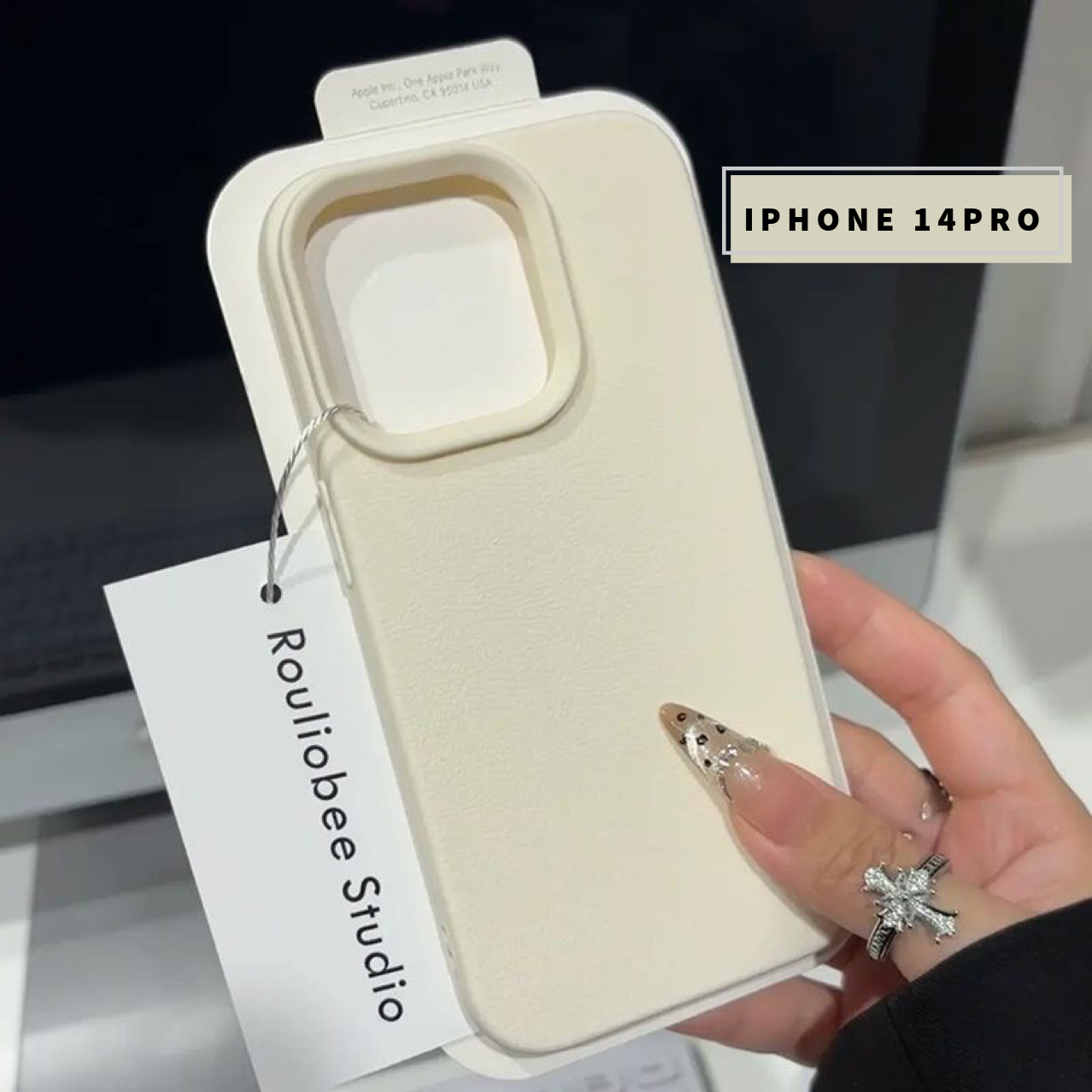 Чехол на айфон 14 про белый удобный- Чехол iPhone 14 pro белый