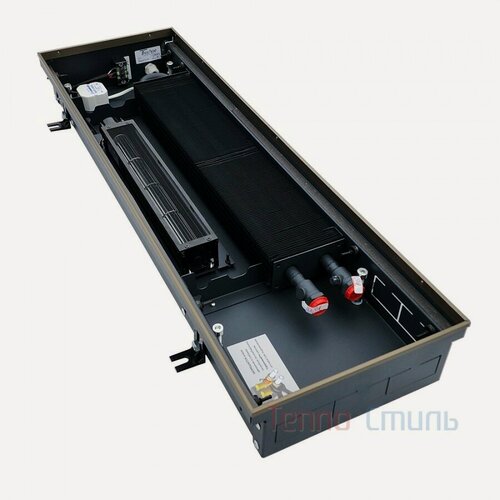 Изображение товара Внутрипольный конвектор Techno Vent KVZV 250-85-1000/24V/Б с вентилятором, окантовка цвет бронза, без решетки/водяной/