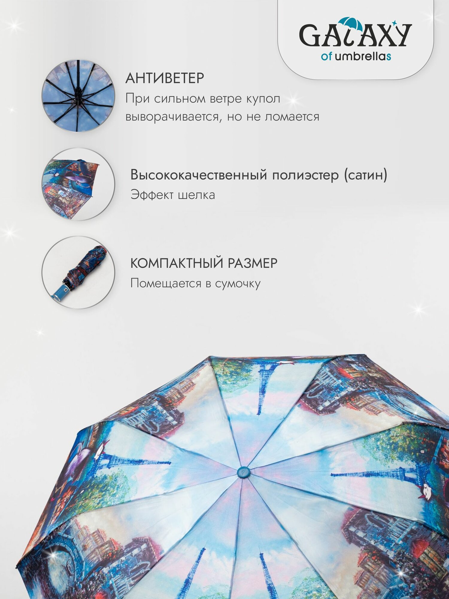 Зонт GALAXY OF UMBRELLAS, синий — фото 1