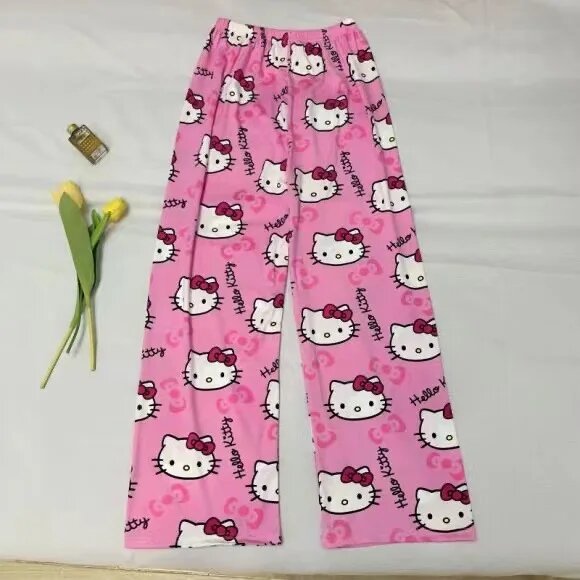 MINISO Hello Kitty Тонкие штаны из полиэстера
