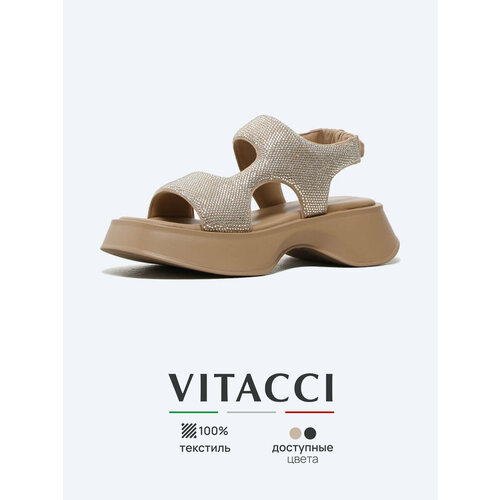 фото Сандалии vitacci, размер 38, бежевый