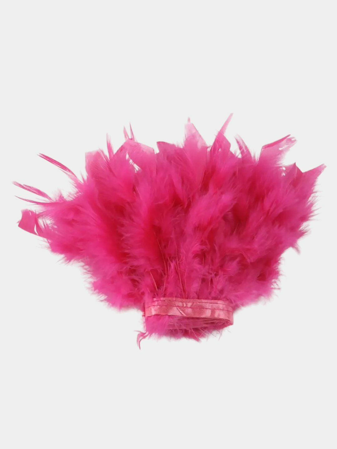 Перья на ленте для фотo букетов с бабочками, вечерних платьев, декораций, 50/100 см, Тёмно-розовый, 50 см