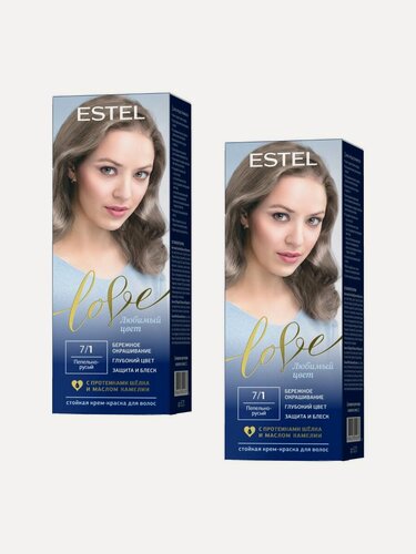 Изображение товара ESTEL Стойкая крем-краска LOVE, тон 7/1 Пепельно-русый, набор 2шт