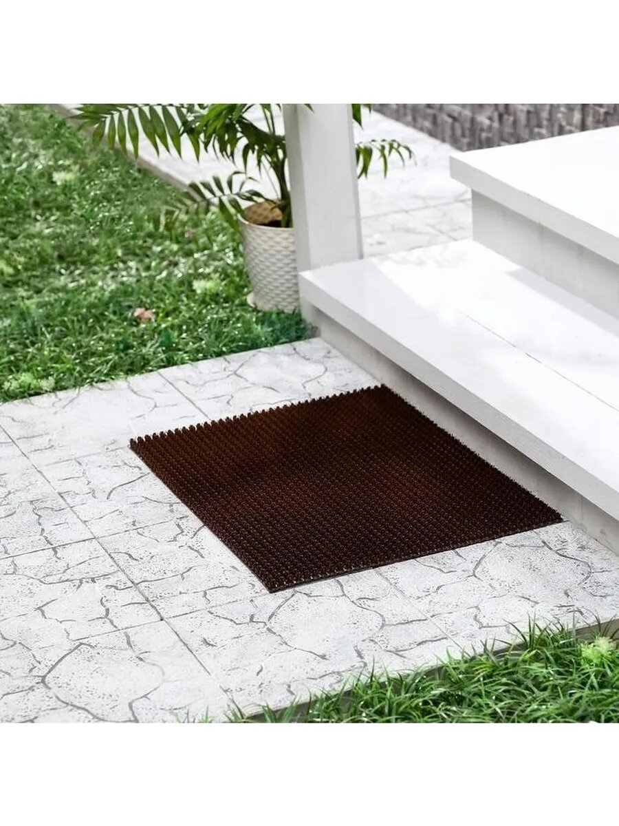 Покрытие ковровое щетинистое «Травка» 45×60 см цвет тёмный