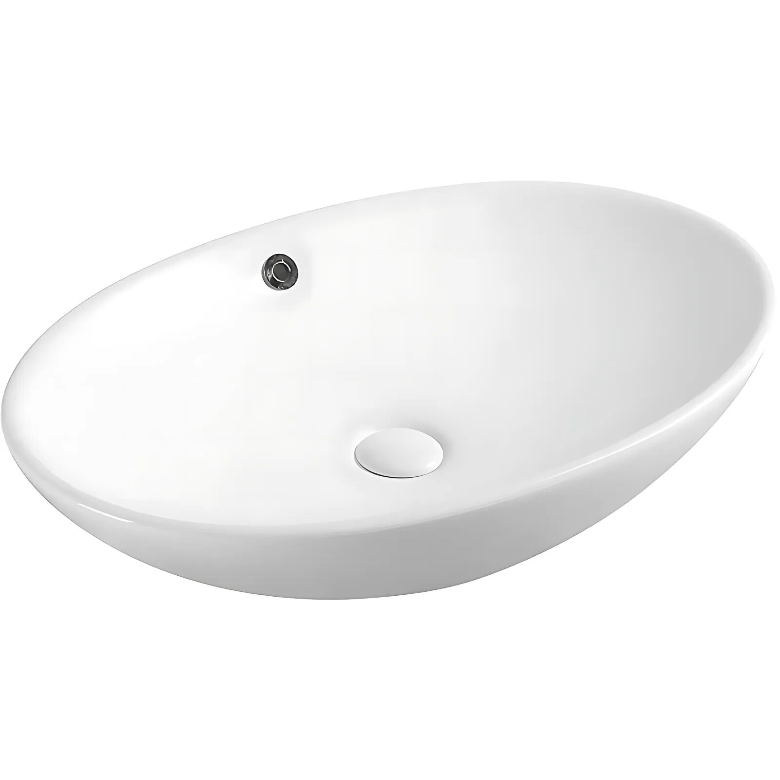 Накладная раковина Azario, 62,5х35х15, белый фаянс, овальная форма