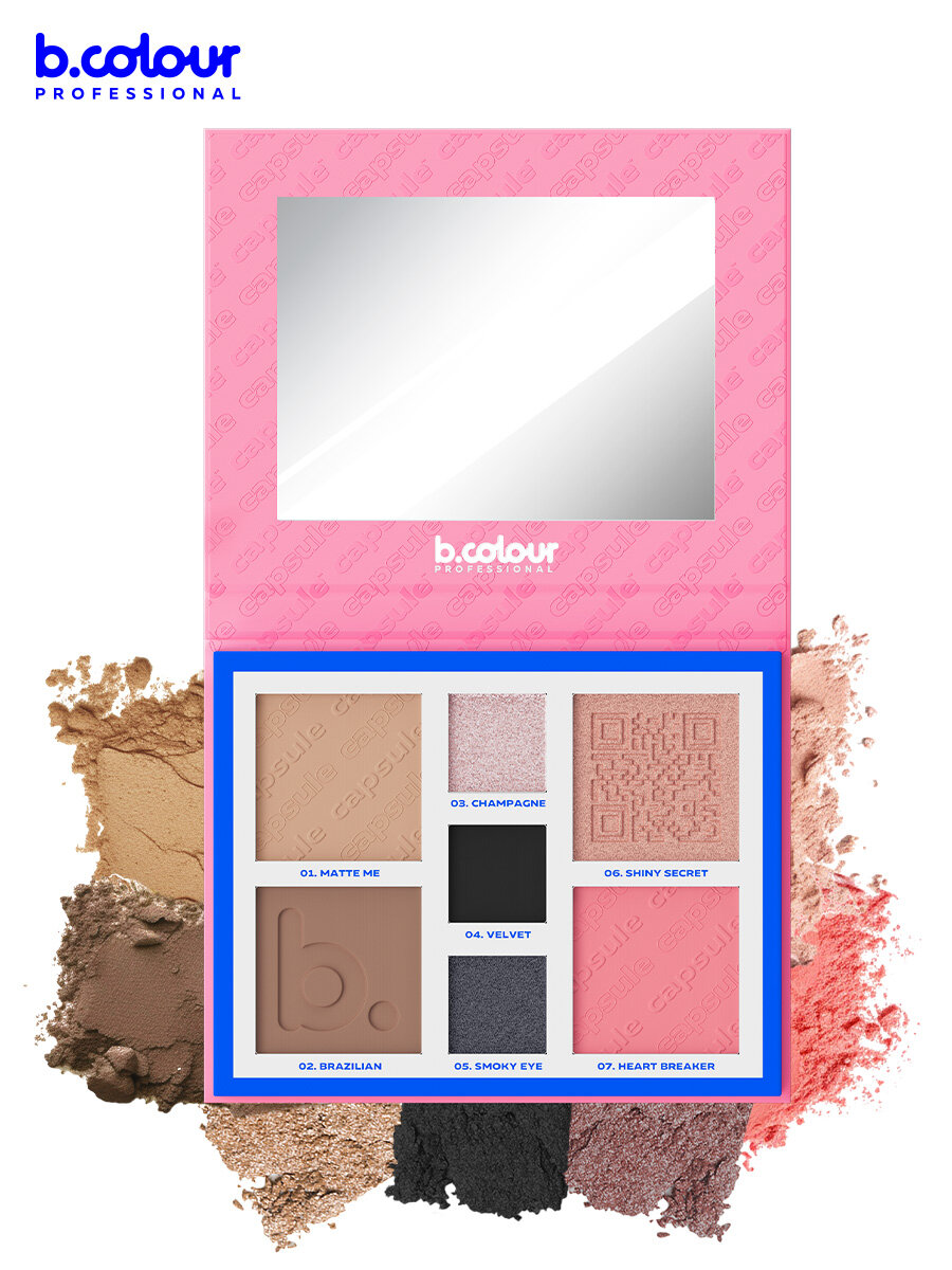 B.COLOUR PROFESSIONAL Хайлайтер для лица, пудра, румяна, тени для век, скульптор и контуринг CAPSULE 02 SUPER POWER