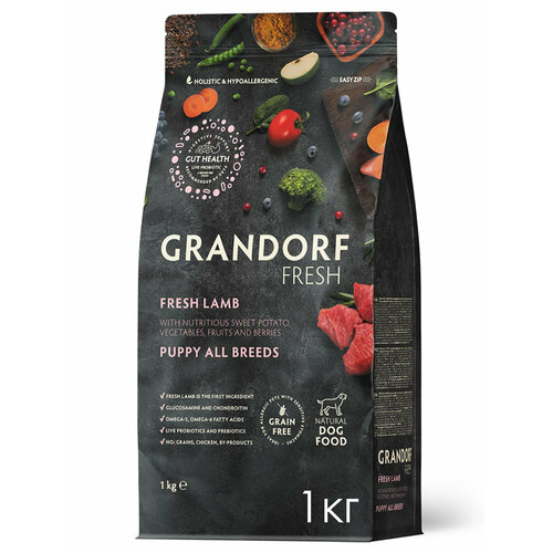 GRANDORF Fresh Puppy Lamb&Potato Корм сух. ягненок, батат д/щенков 1кг