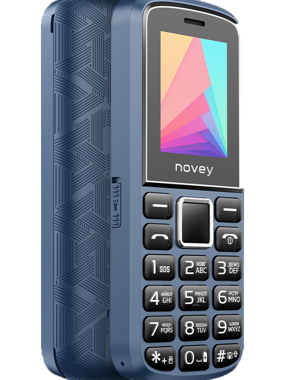 Кнопочный, мобильный телефон NOVEY 102 PLUS 2-SIM слота, синий