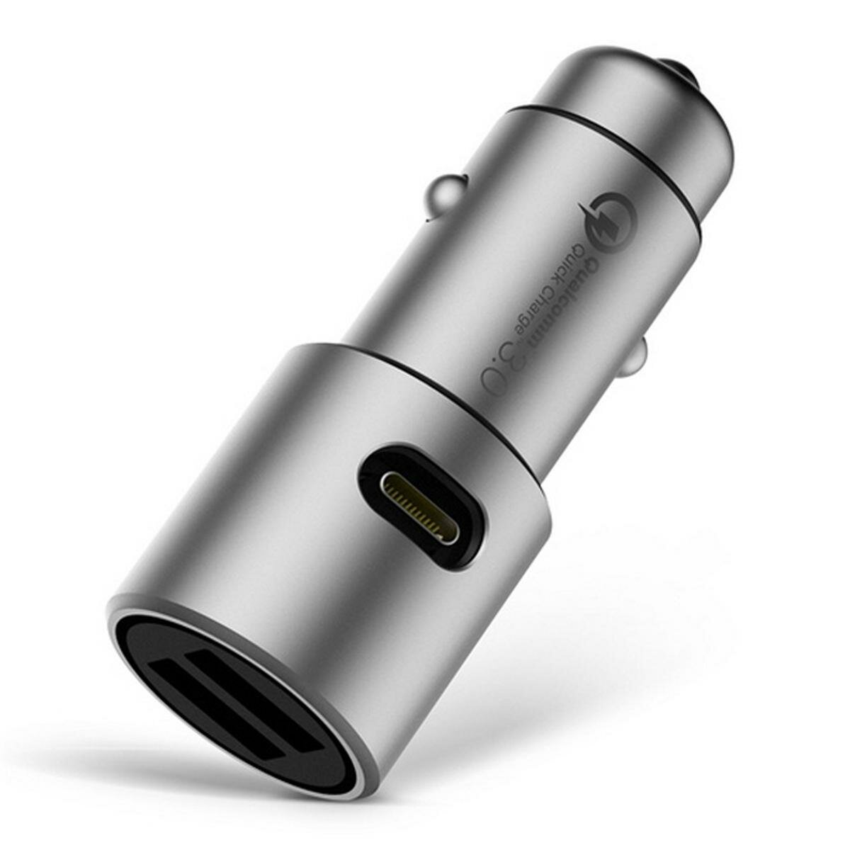 Xiaomi CZCDQ02ZM QC3.0 X2 полностью металлический двойной USB интеллектуальное управление быстрая зарядка автомобильное зарядное устройство