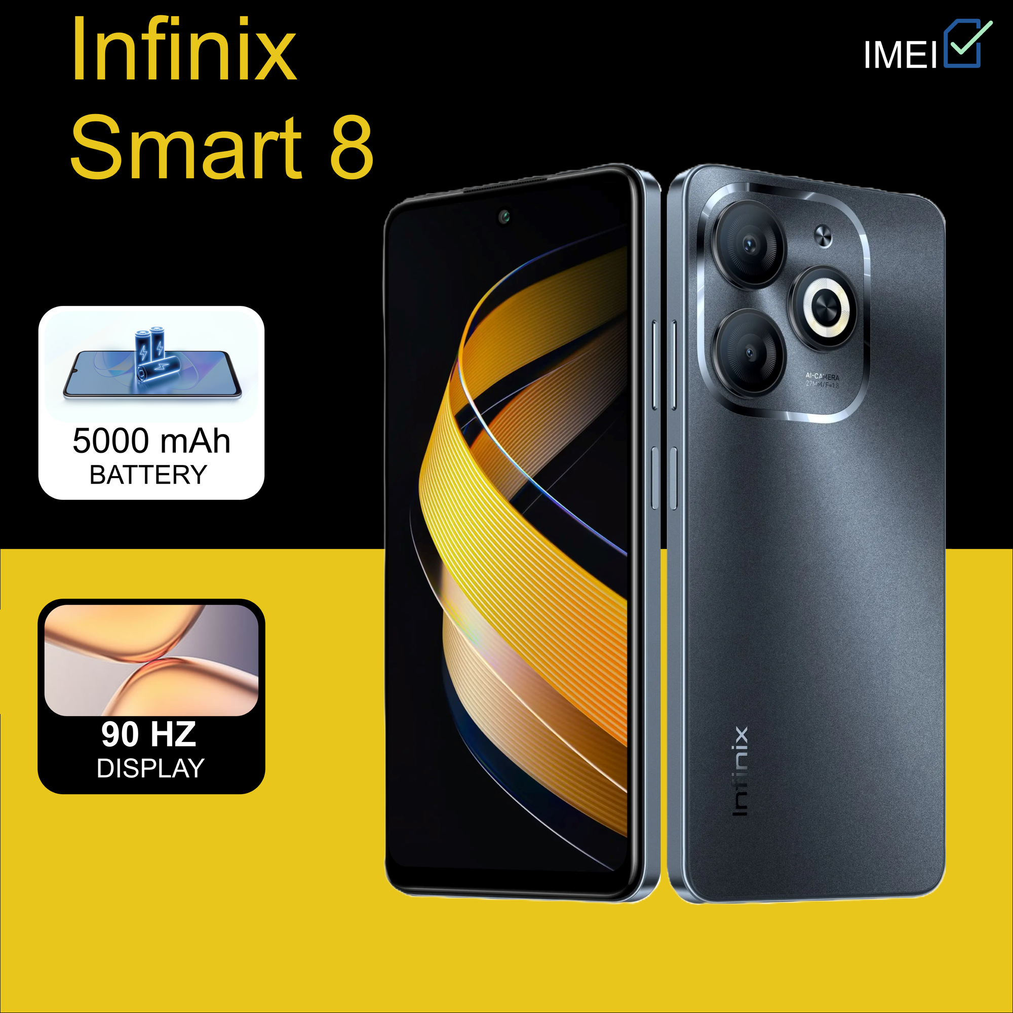 Смартфон Infinix "Smart 8", 2ГБ/64ГБ, экран 6.6", сенсорное управление