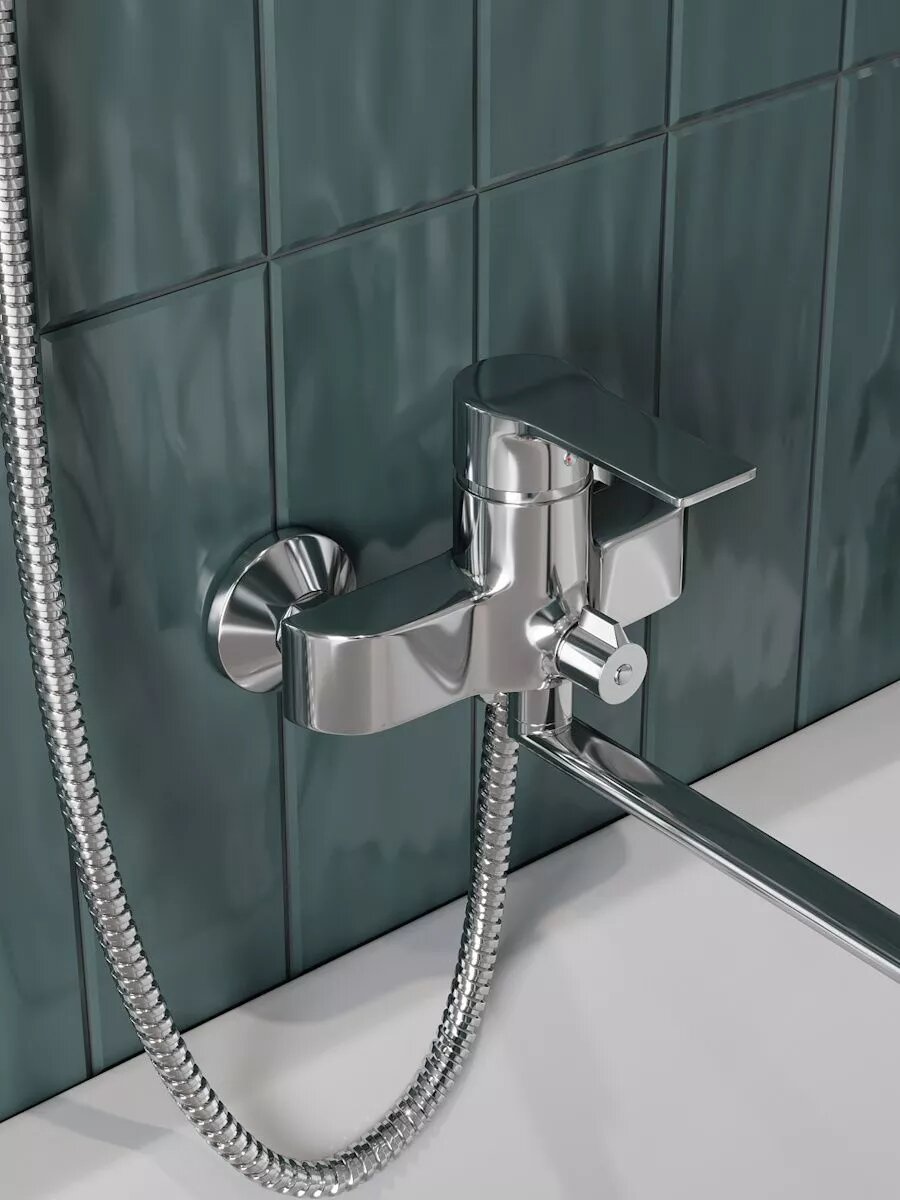 Смеситель для ванной с длинным изливом хром Teymi Lori T10222 — фото 1