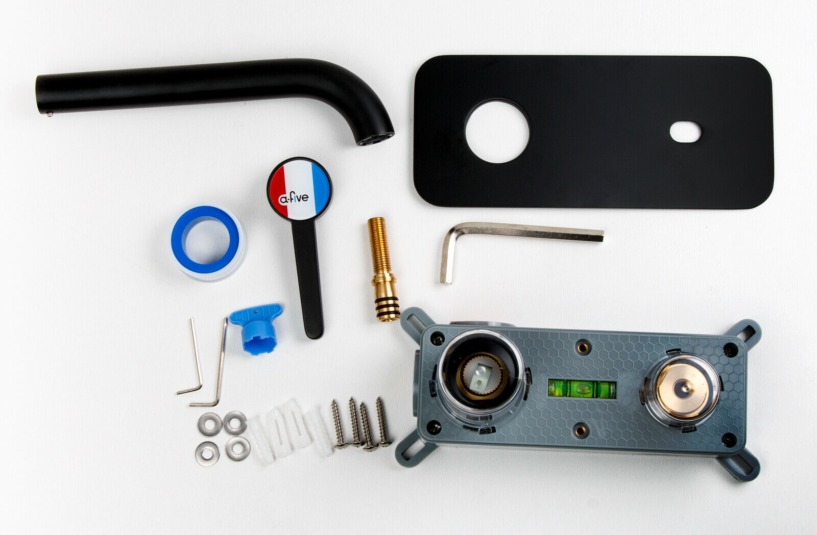 Смеситель для ванны встраиваемый a-five Lotus D35 черный (А5-0644) — фото 1