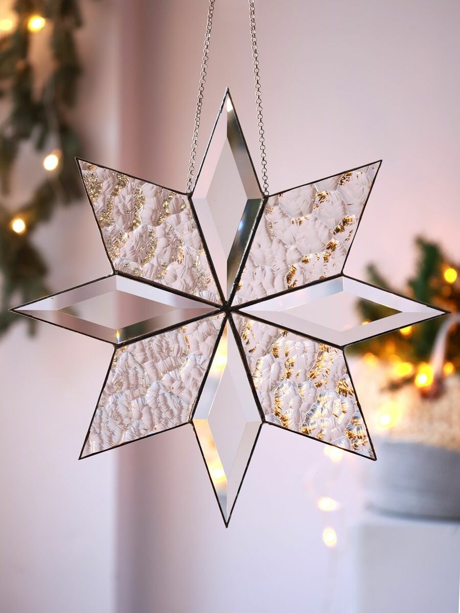Подвеска для окна Арт-Птица "Вифлеемская Звезда", стекло, металл, 30x30 см