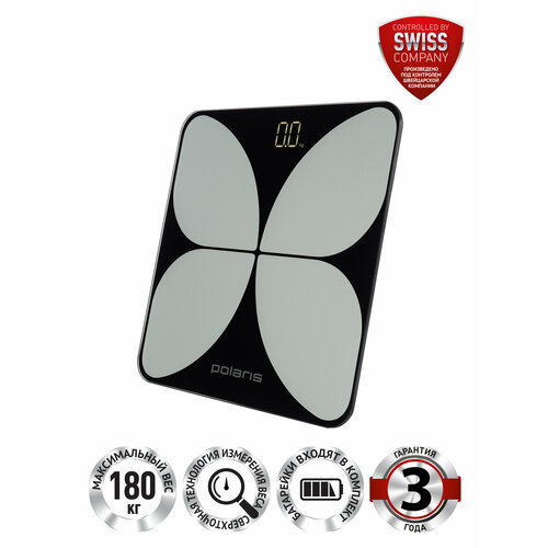 Электронные напольные весы для взвешивания Polaris PWS 1895DG, Черный