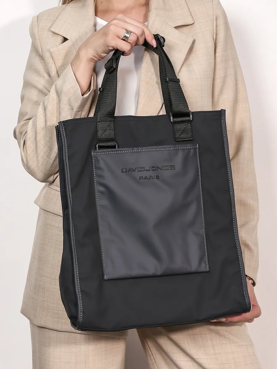 Сумка DAVID JONES, черный, серый — фото 1
