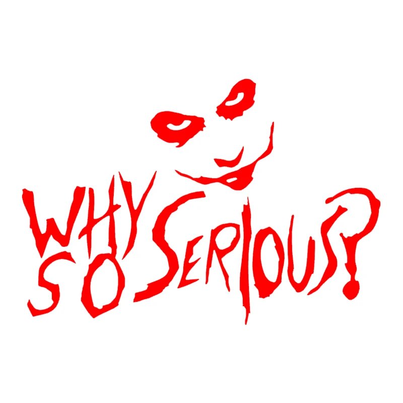 Виниловая наклейка на авто "Why So Serious?" 22x15 см, красный