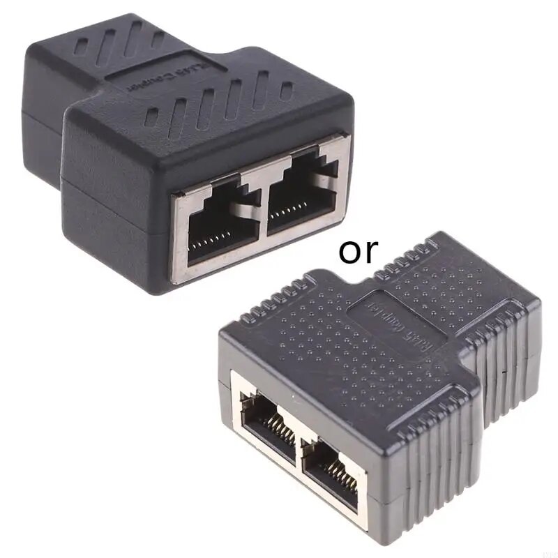 Разветвитель RJ45, адаптер, 1-2 способа, разветвитель Ethernet, разъем для Play, преобразователь Ethernet-удлинителя для ноутбука, Black