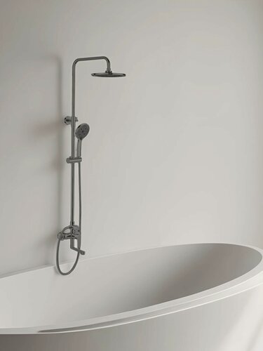 Изображение товара Душевая система со смесителем ESKO ST205LGGM, тропический душ Lagos Gun Metal