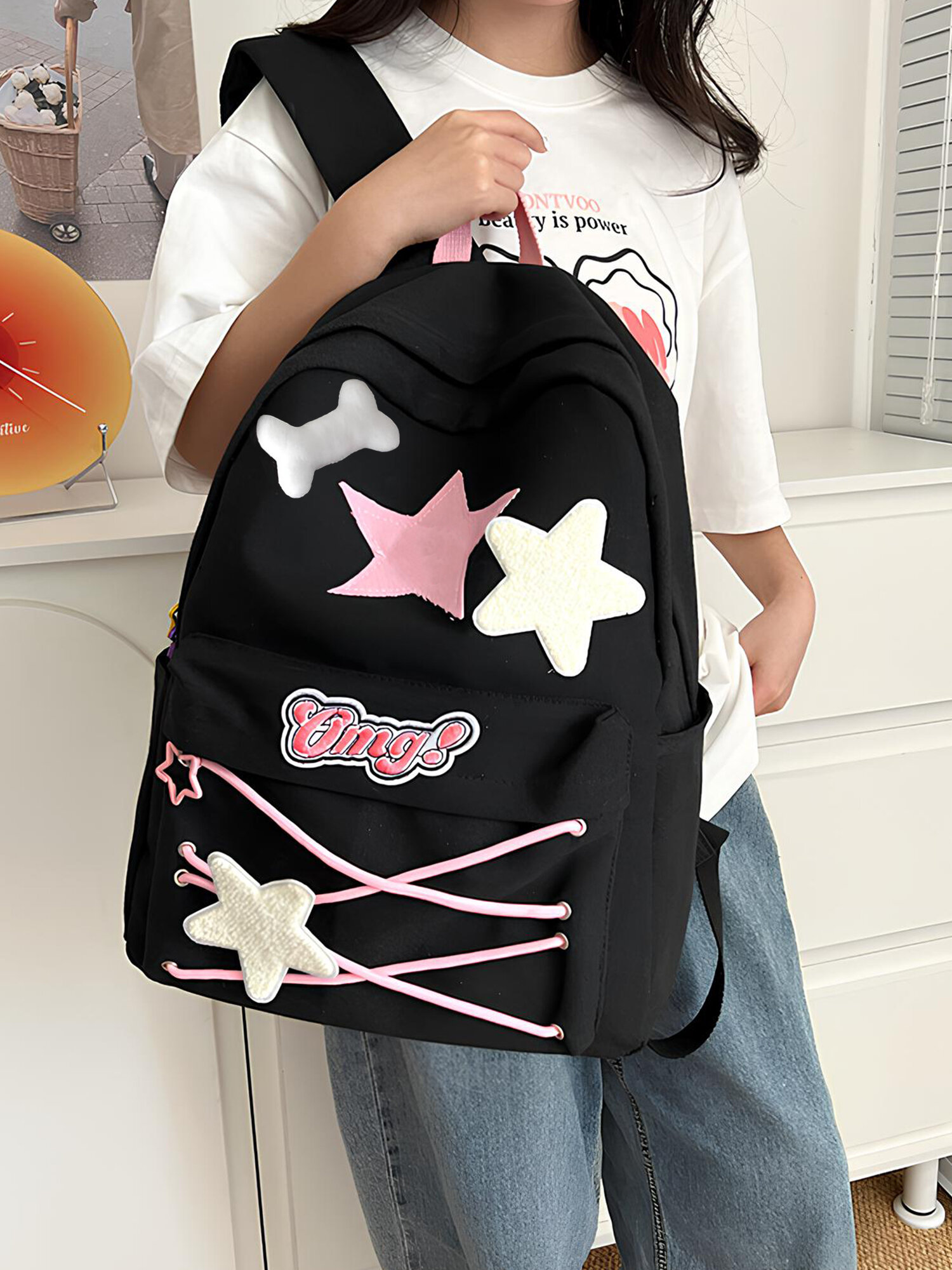 Рюкзак y2k школьный для подростков, портфель городской для девочки — фото 1