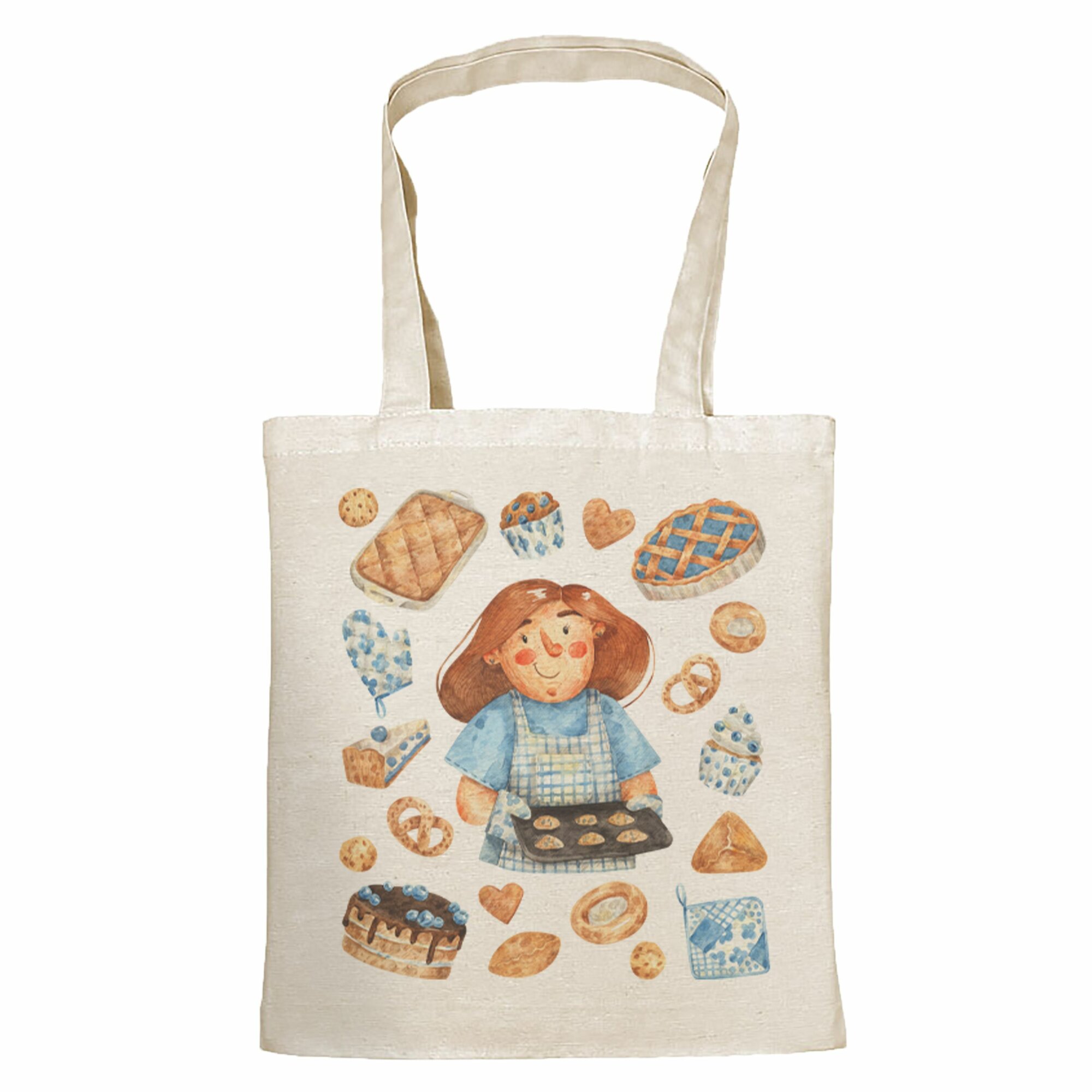 Комплект сумок шоппер Gerasim, 2 шт., розовый, голубой, коричневый — фото 1