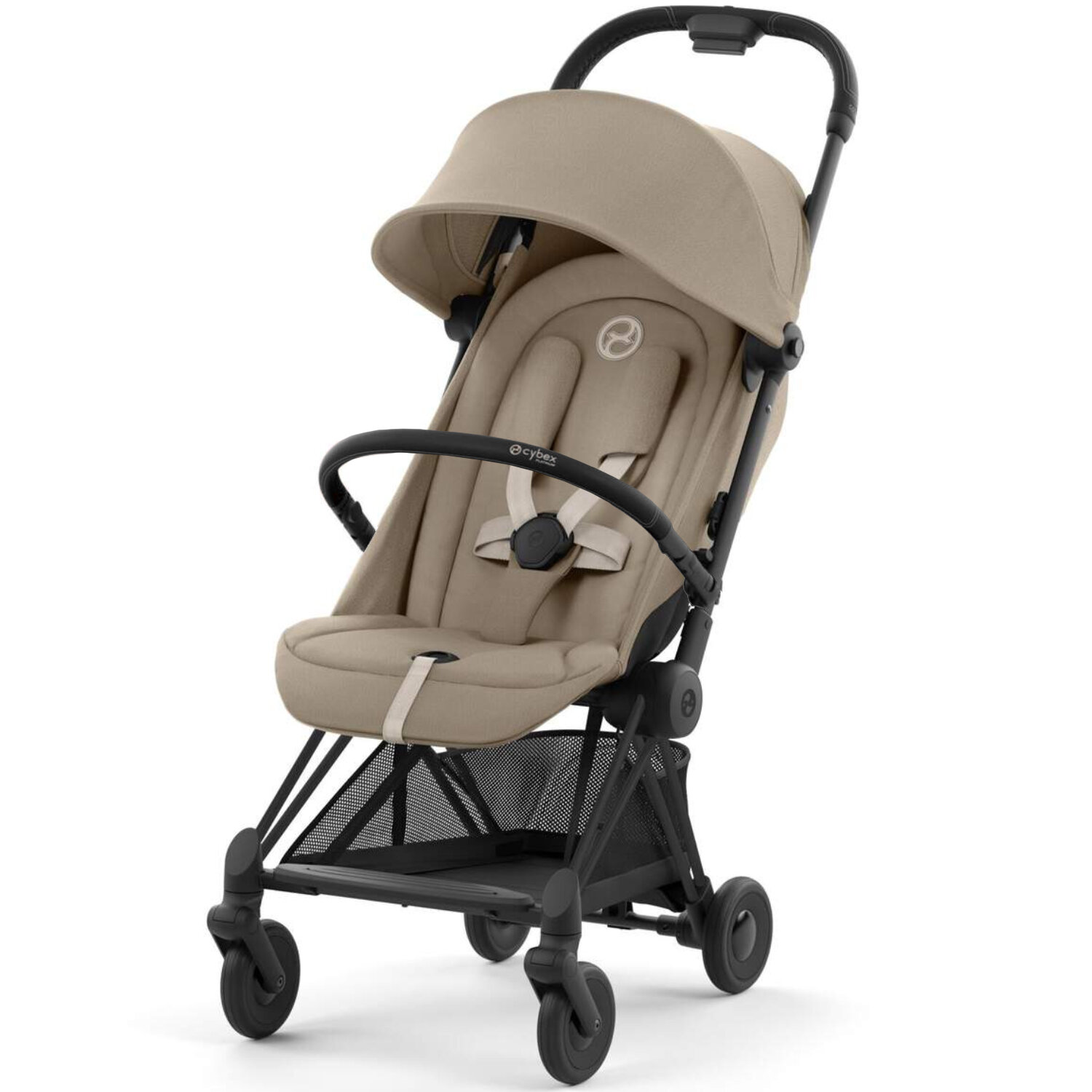 Коляска прогулочная Cybex Coya Matt Black / Cozy Beige с дождевиком и бампером