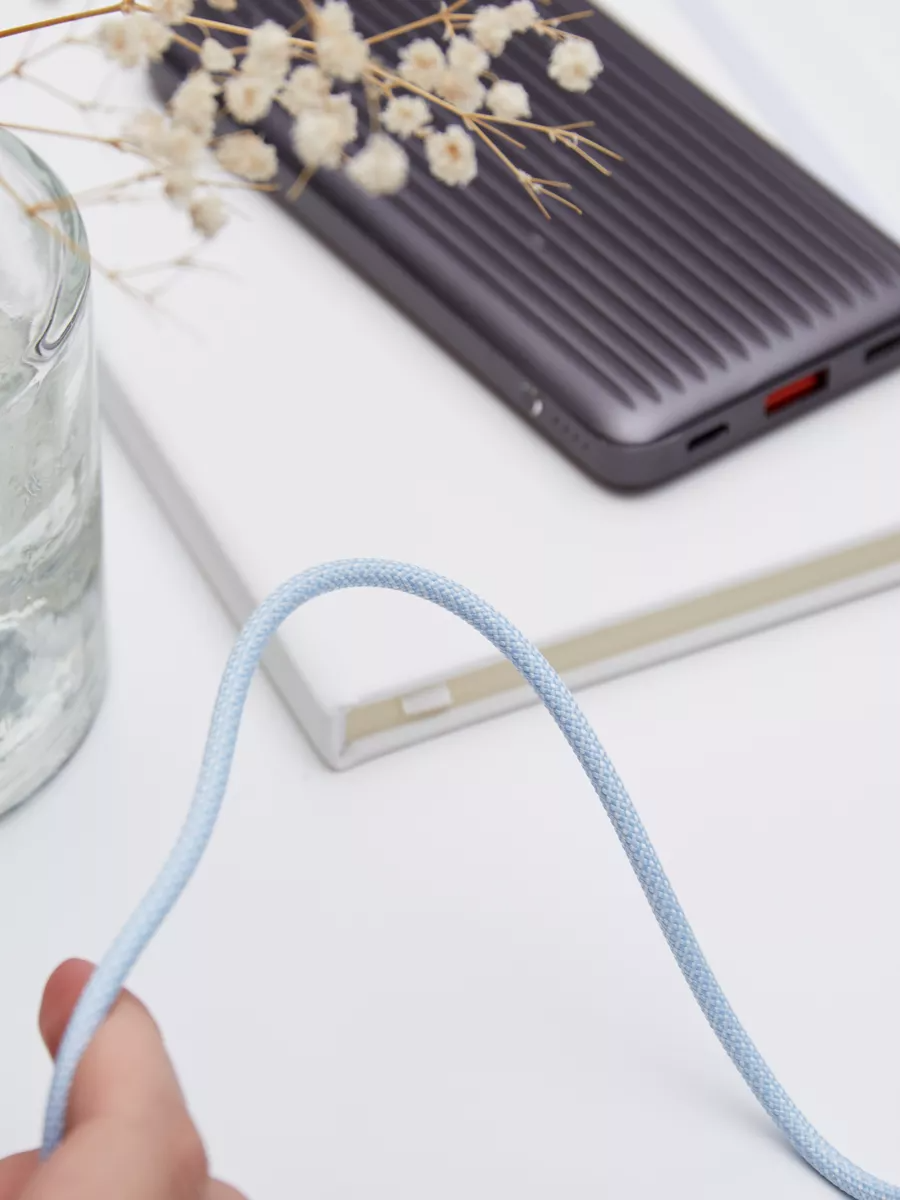 Зарядный кабель, для iPhone 15, Android, Type-C, 1 м, голубой — фото 1