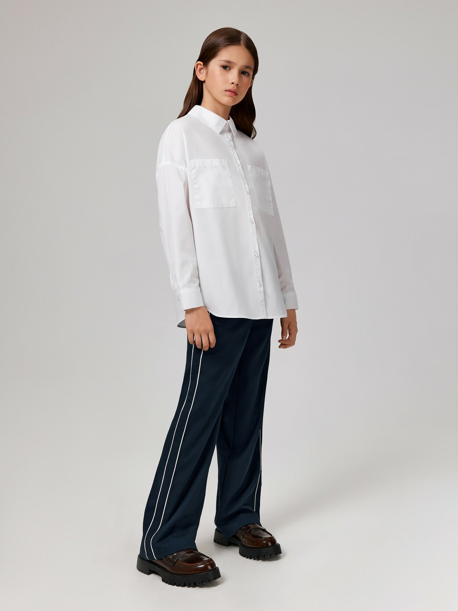 Брюки школьные Acoola Aigona, размер 134, темно-синий