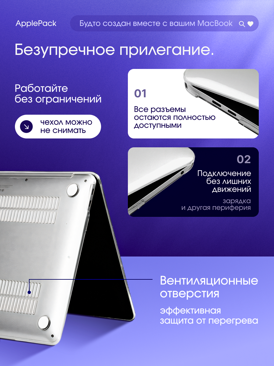 Чехол для MacBook Pro 13 2022 - 2016 A2338 M1 M2 A2289 A2251 A2159 A1989 A1706 A1708 Nova Store, пластик — фото 1