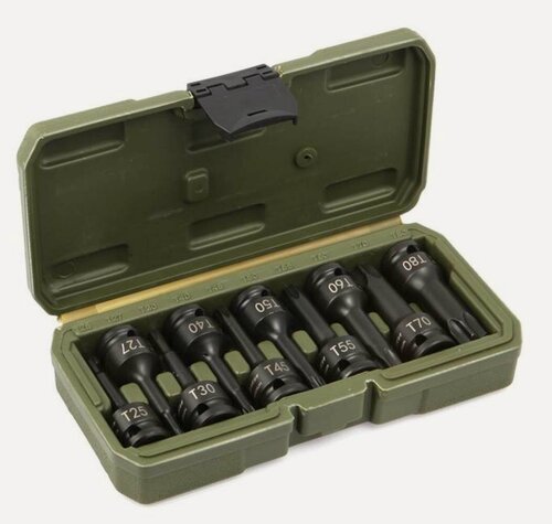 Изображение товара Набор бит-головок ударных TORX 1/2", 10 шт, Дело Техники, 664280