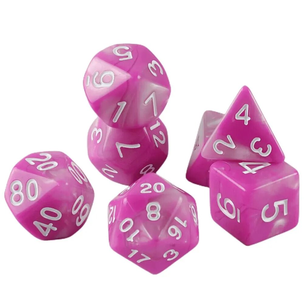 Розовые многогранные кости D&D, 7 шт.