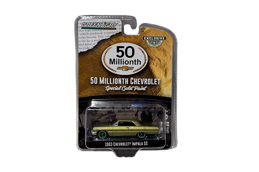 Модель коллекционная GREENLIGHT Chevrolet impala ss "50 милионный chevrolet" 1963 special gold paint (greenlight!)