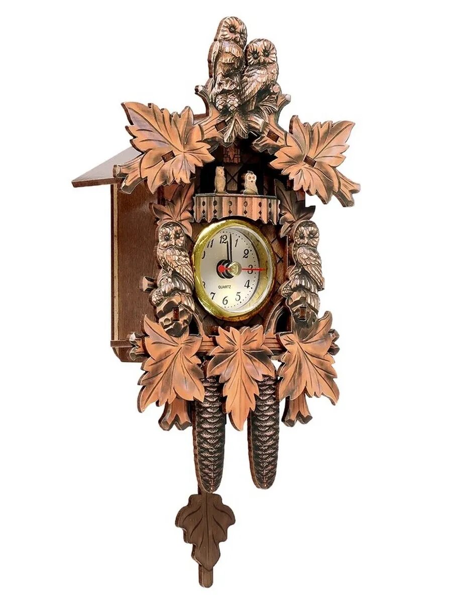 Элегантные настенные часы с кукушкой и совами