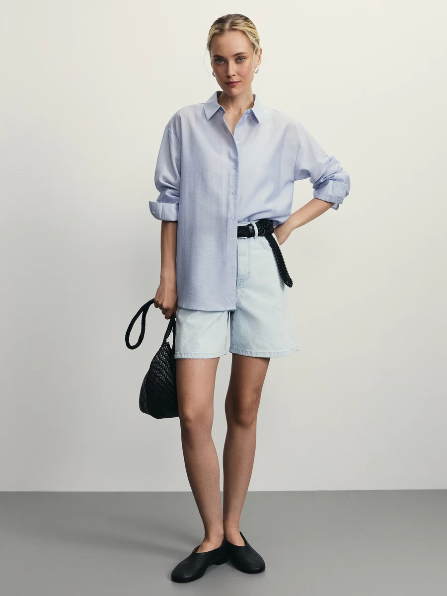 Шорты  1, размер 50, синий, голубой — фото 1