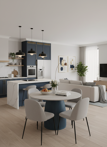 Изображение товара Стол круглый раздвижной Любимый Дом Barrel, 110(190) х 110 см, Дуб Мадейра, опора Грейс