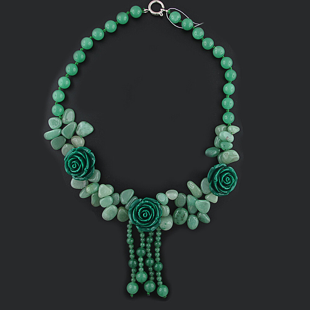 Колье, полимерная глина, нефрит