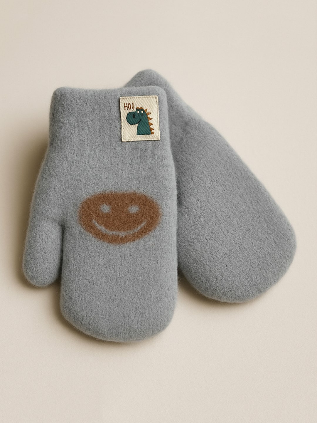 Варежки  smayl для девочек, размер 2, серый