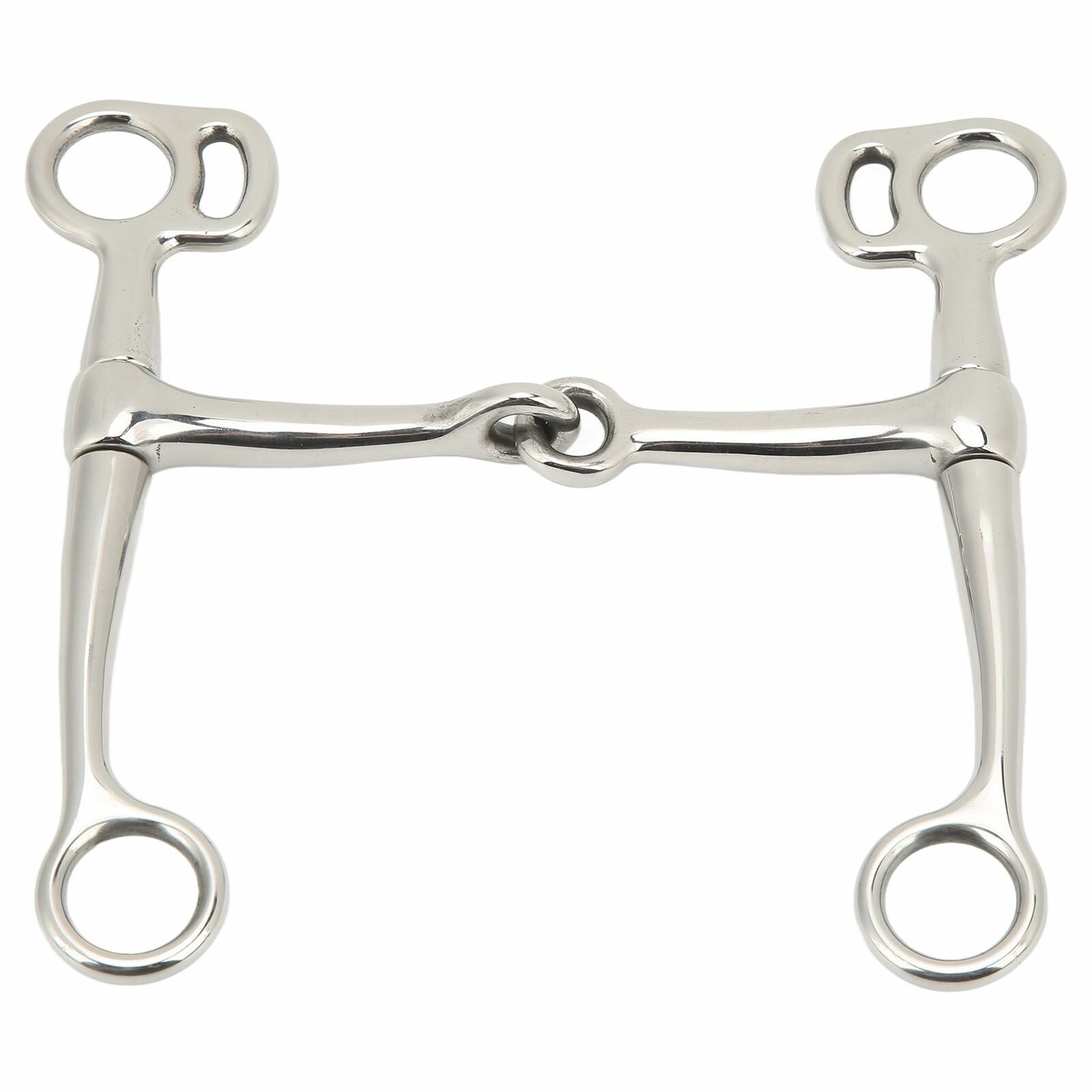 Удило для дрессуры лошадей из нержавеющей стали 125мм с суставным ртом и поворотной щекой