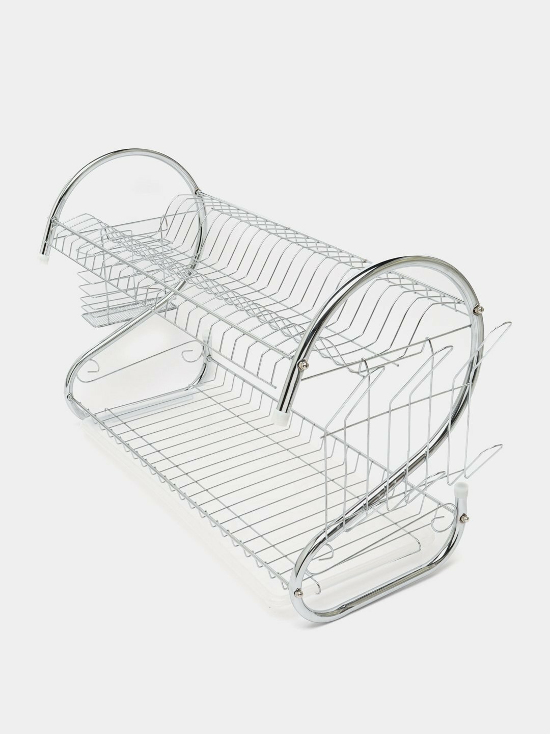 Сушилка для посуды 2 яруса, кухонная, настольная, металлическая