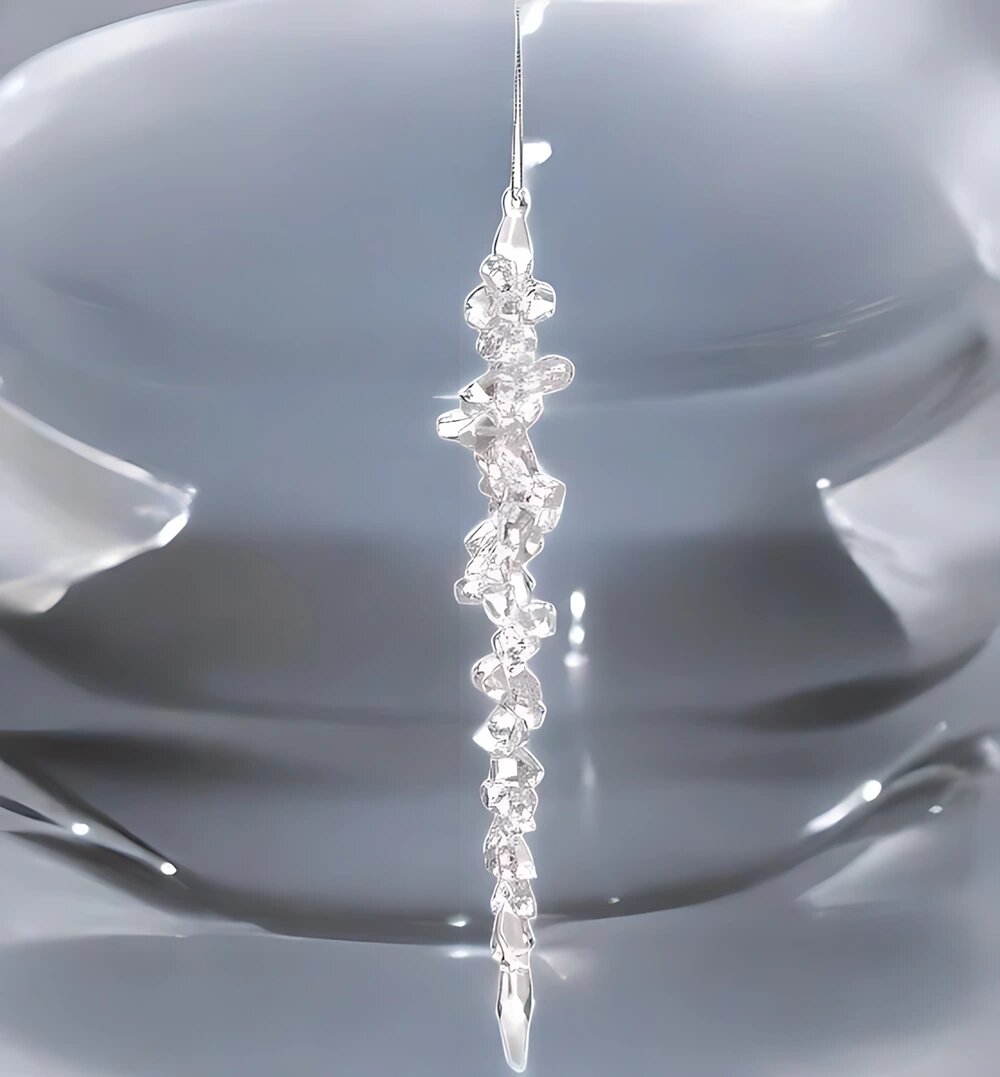 Набор елочных игрушек "Сказочные Сосульки"  пластик 12 штук 13см прозрачный