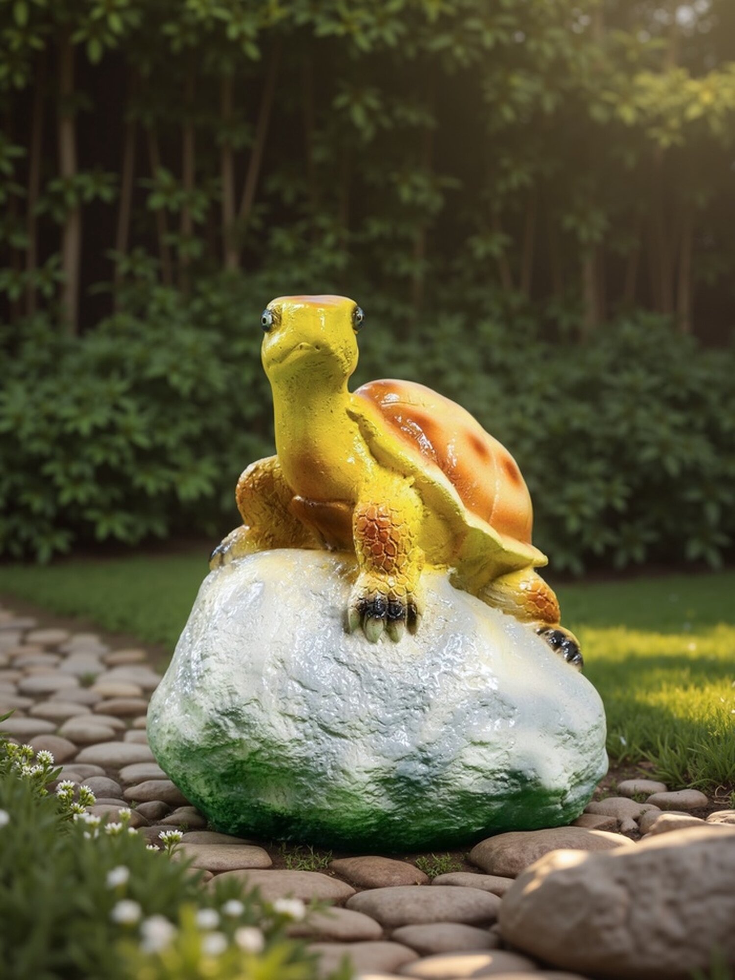 Садовая фигура Хорошие сувениры «Черепаха на камне» гипс 18×13.5×13.5 см