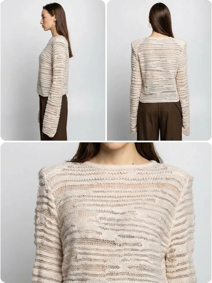 Джемпер , размер 42-48, светло-бежевый — фото 1