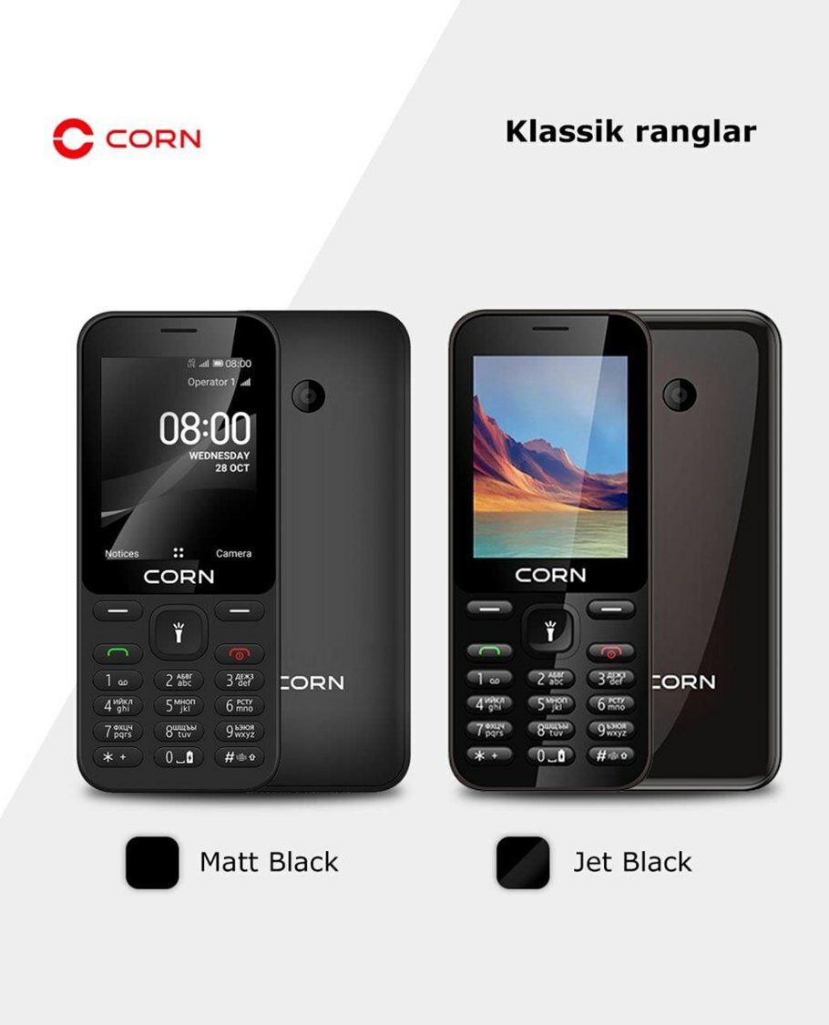 Мобильный кнопочный телефон CORN B241 Dual SIM с поддержкой microSD, JetBlack — фото 1