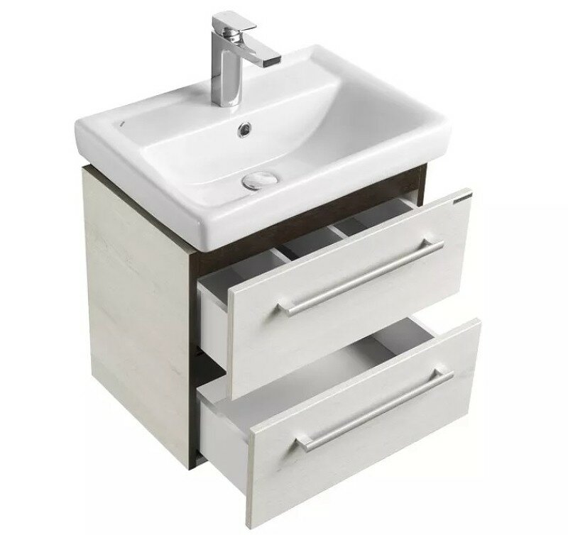 Тумба с раковиной Aquaton Ронда PRO 55 мини дуб сом 1A207601RSC20 - фото №2