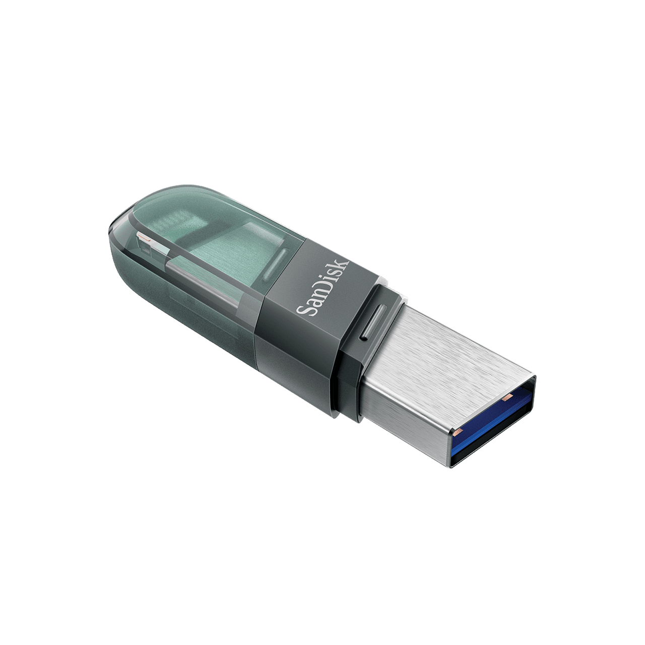 Флешка SanDisk iXpand Flip, 128 ГБ, Lightning/USB Type-A, USB 3.2, зеленый — фото 1