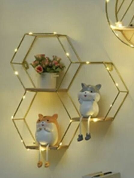 Стеллаж Светоch "соты лофт", модульный, металл/дерево, 40,5х9,5х41,5 см — фото 1