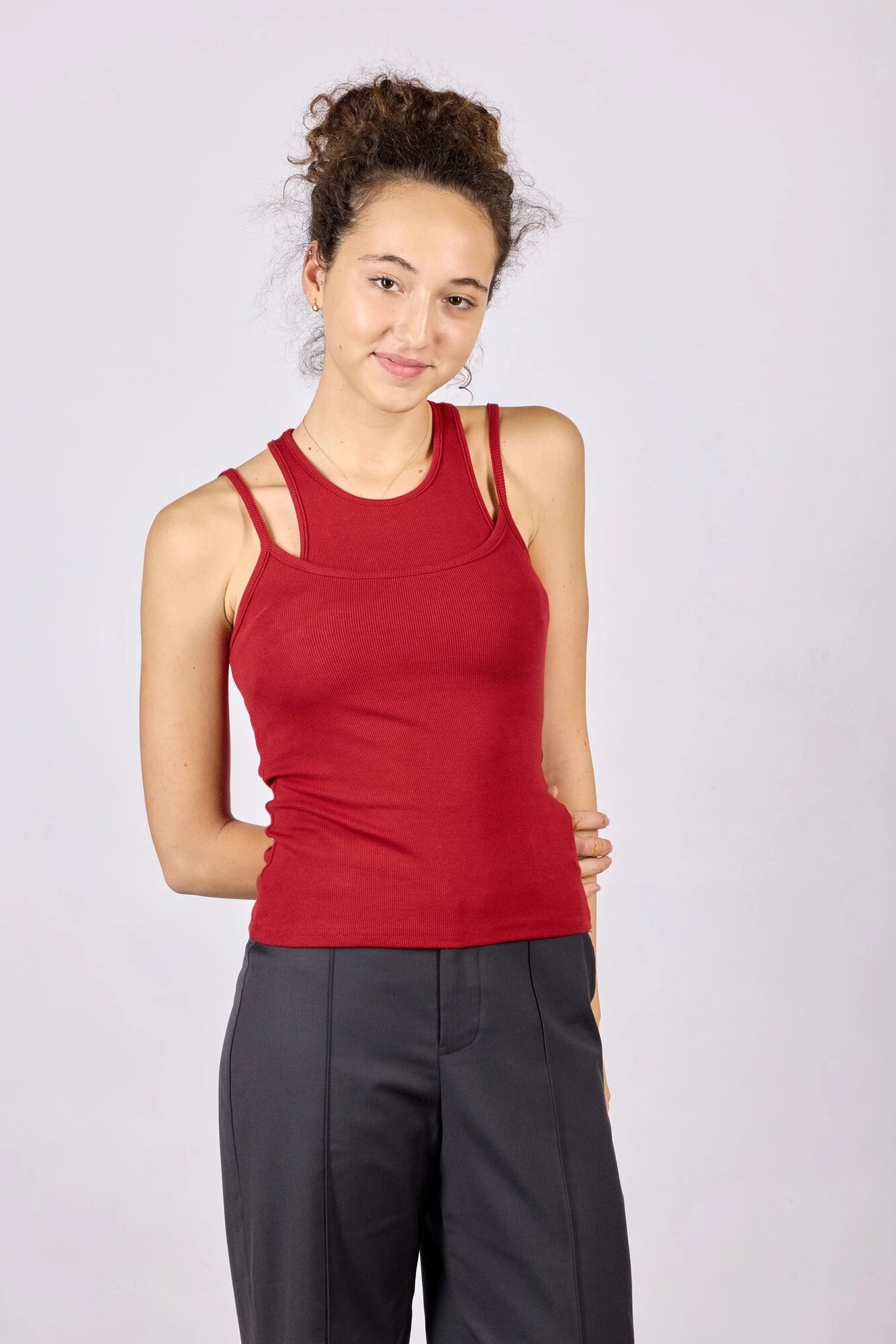 Топ Selfie, размер XS, бордовый — фото 1