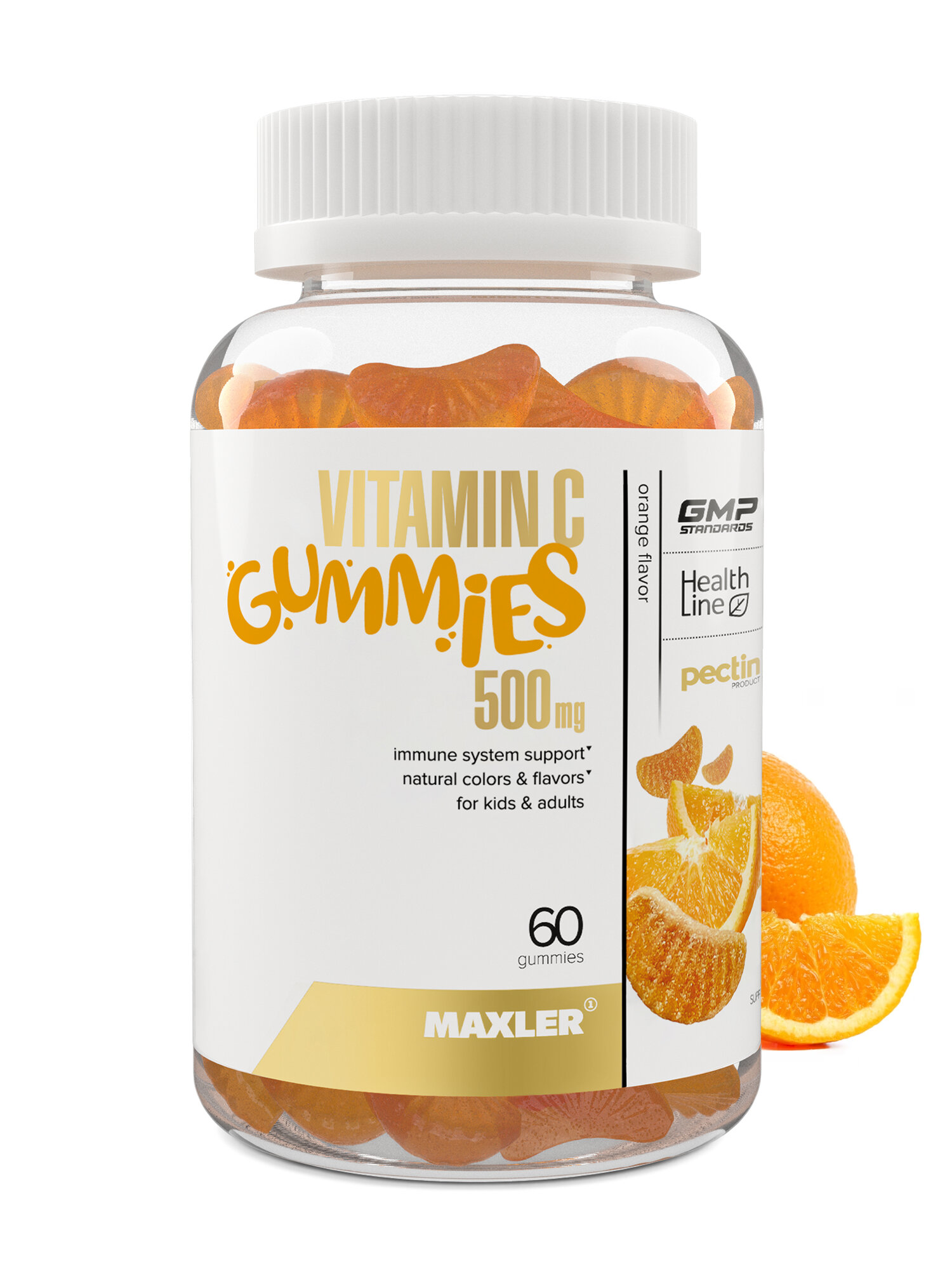 Витамин C 500 мг Maxler Vitamin C Gummies, 60 жевательных пастилок - Апельсин