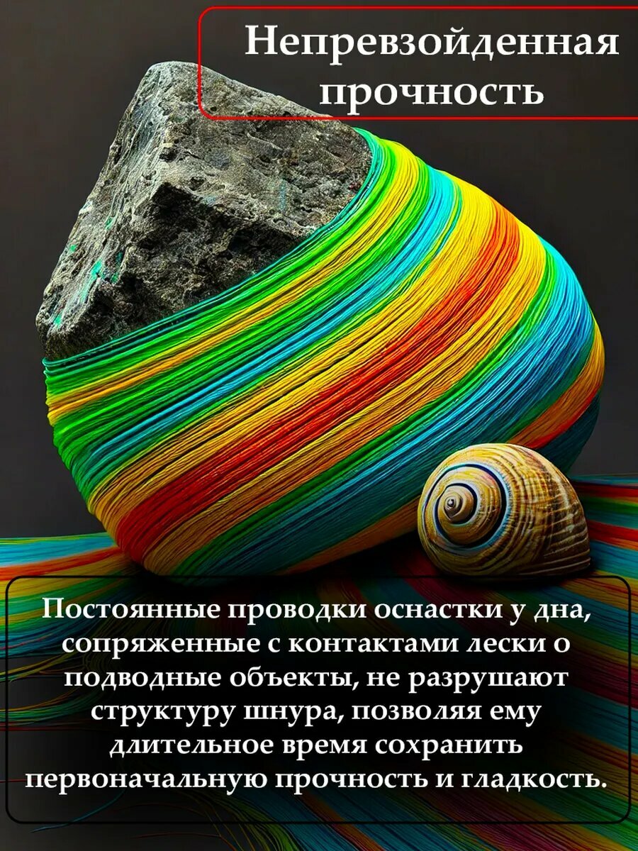 Плетеный шнур 8 жил, 300 м, 0.10 мм, 16 кг — для фидера, спиннинга и зимней рыбалки — фото 1