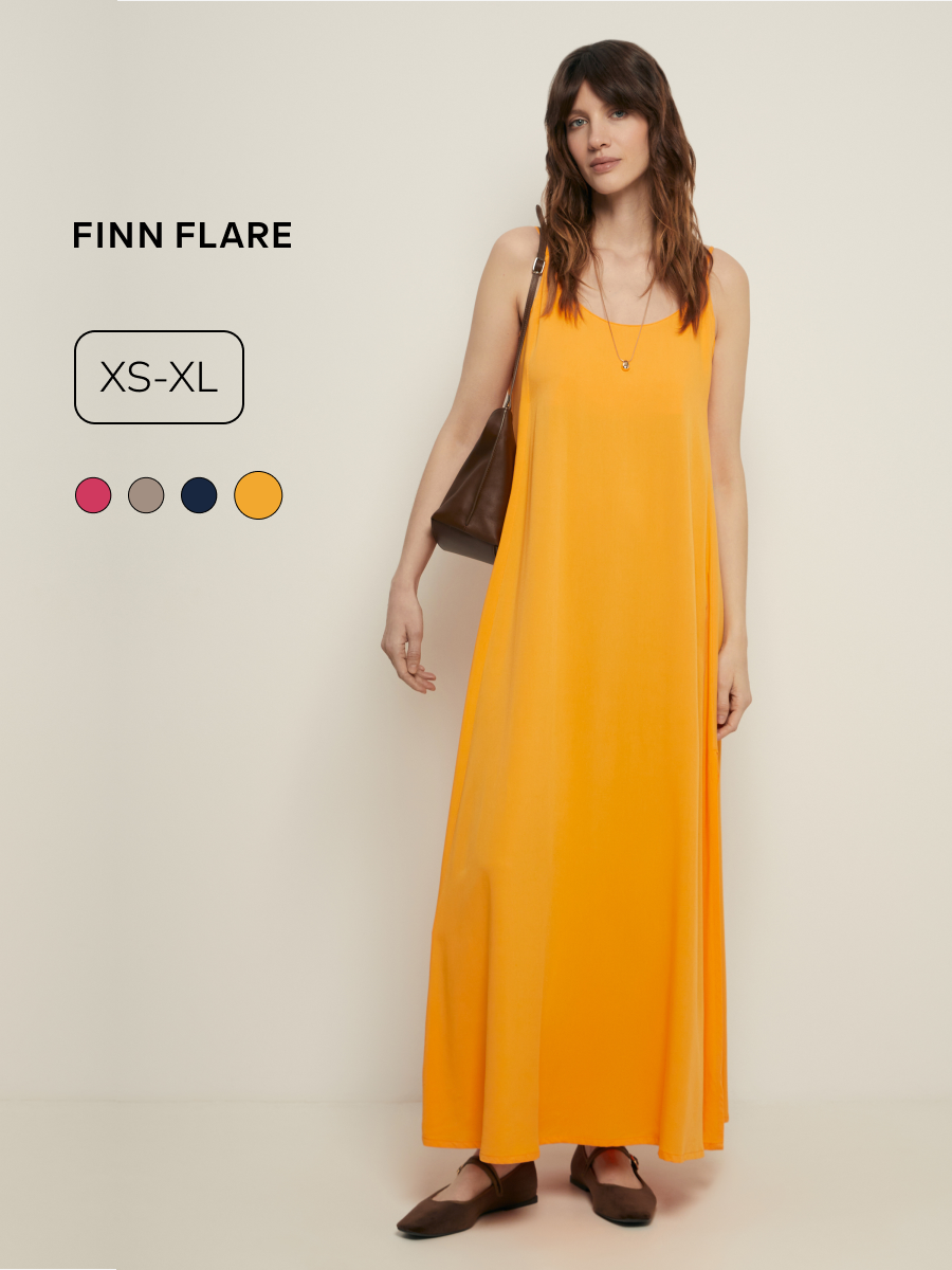 Сарафан FINN FLARE комбинация  размер S 170 88 94   ярко оранжевый